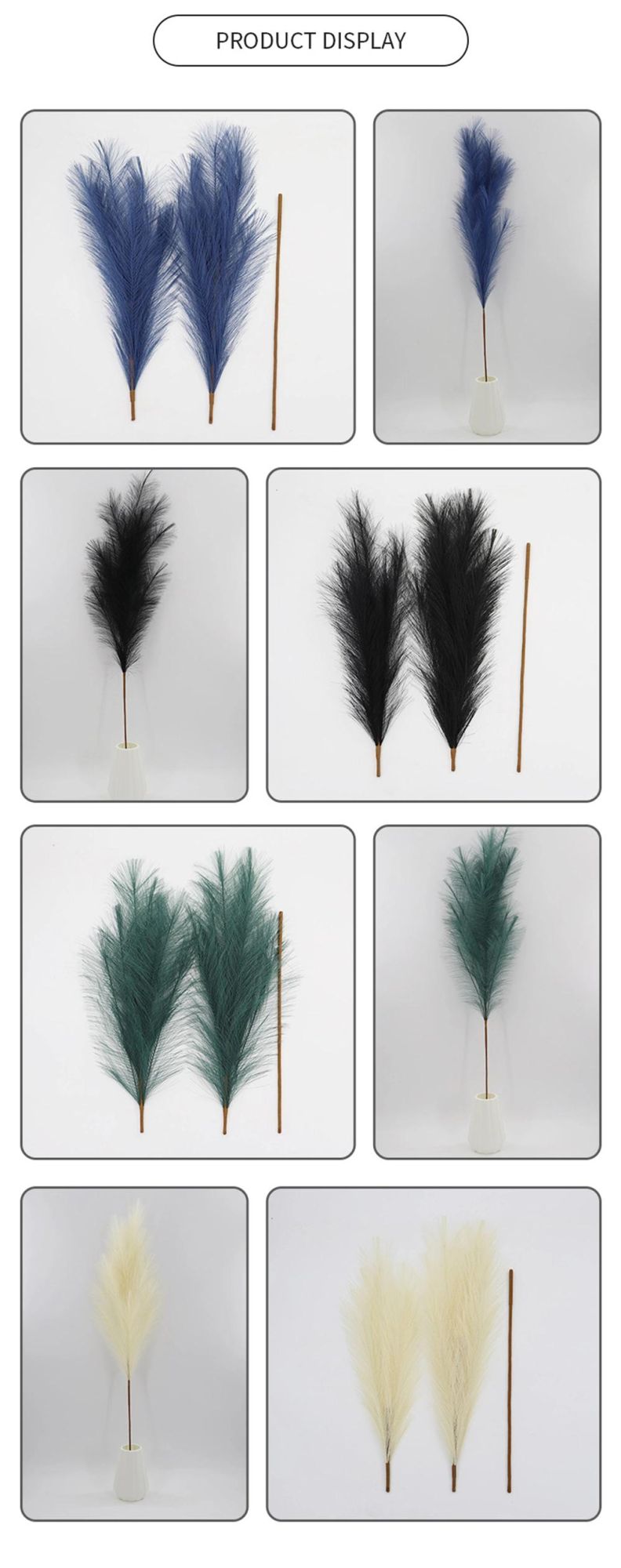 Wholesale Home Wedding Hotel Shop Decorative Large Reed Branch Artificial Faux Pampas Grass