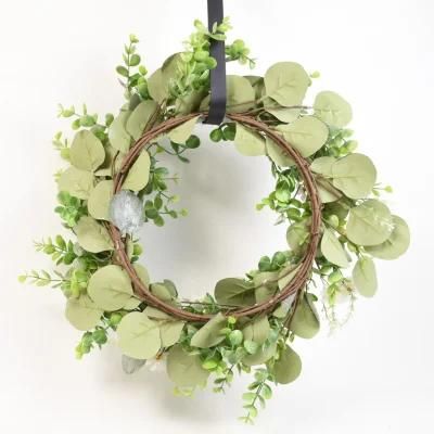 Hot Sale Wedding Decoration Green Eucalyptus Leaves Artificial Garland Flowers Wreaths