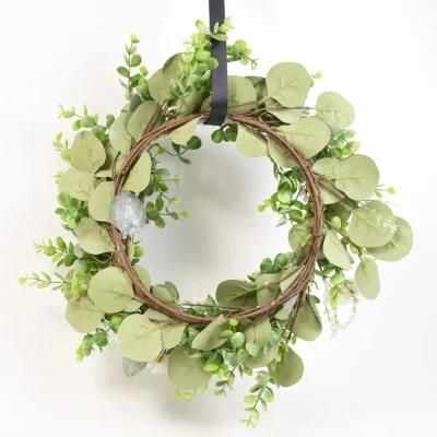 Hot Sale Wedding Decoration Green Eucalyptus Leaves Artificial Garland Flowers Wreaths