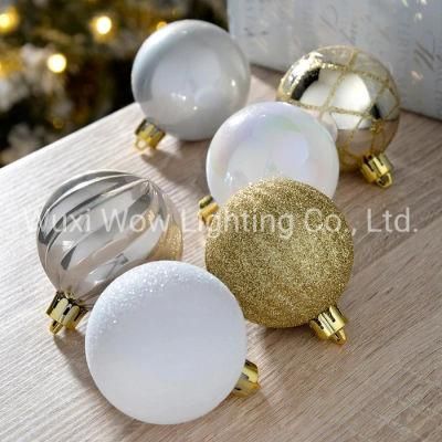 Shatterproof Luxury Christmas Tree Baubles 48-Piece - White / Gold