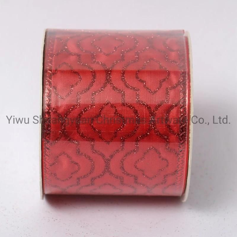 Christmas Ribbon Decor for Holiday Wedding Party Decoration Supplies Hook Ornament Craft Gifts