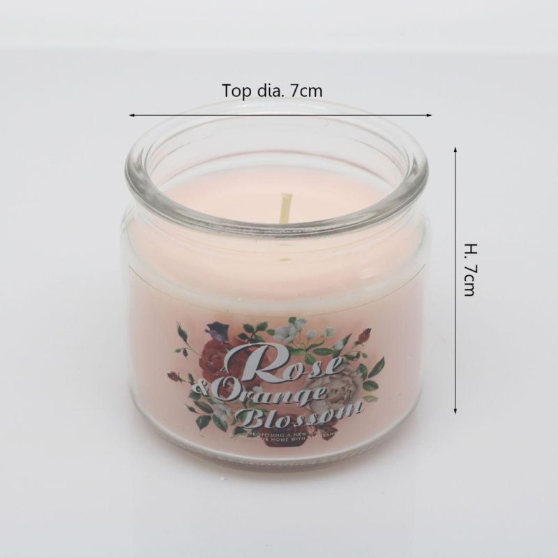 Popular Yankee Style 8 Oz Glass Flower Aroma Candle for Home Decora