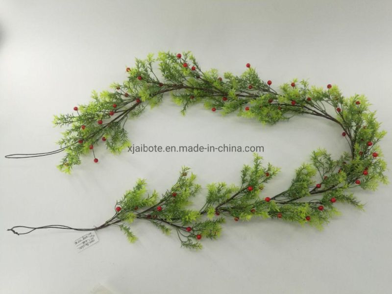 1.7m Artifical Plastic Eucalyptus Garland with Berry--Double Green