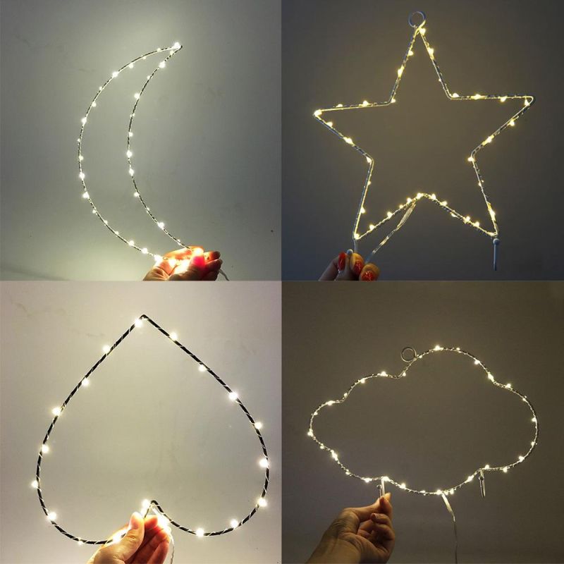 Heart-Shaped Wall-Mounted Christmas Decorative Lamp