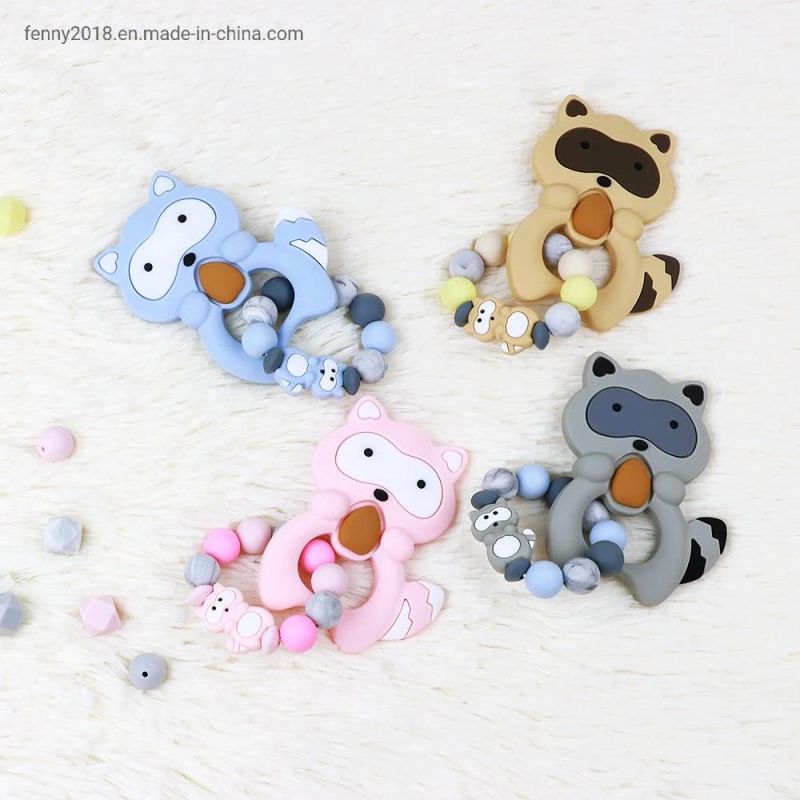 BPA Free Silcone Cartoon Teething Bracelet for Baby Teethers