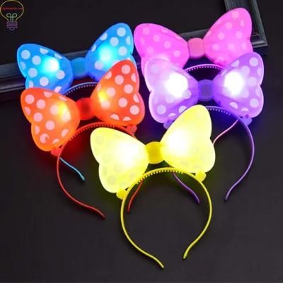 Bowknot LED Flash Light Dressup Blinking Hairband Headband Hair Decor