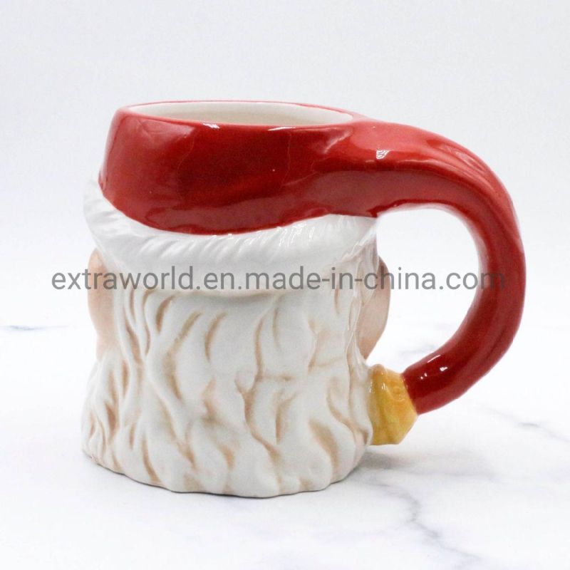 Personalized 3D Christmas Santa Head Ceramic Mug Coffee Cup