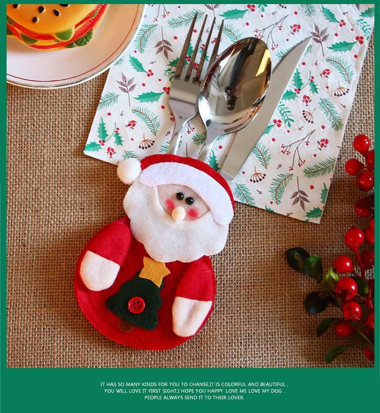 Christmas Dinner Table Decorations Tableware Holder Christmas Socks Decorations Mini Christmas Stockings Knife Spoon Fork Bag for Xmas Party Dinner
