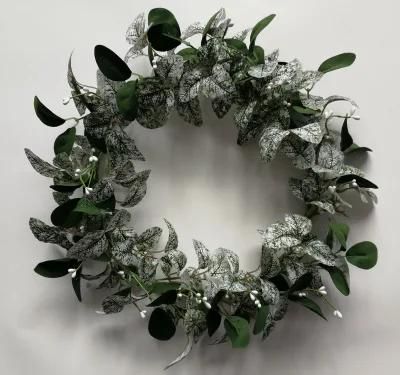 Christmas Wreath Garland Green Leaves Natural Plants Preserved Boxwood Wreath