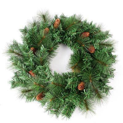 Xo2072MW Artificial Wholesale Christmas Wreath 50cm with Pine Cones Decoration Artificial Wreath