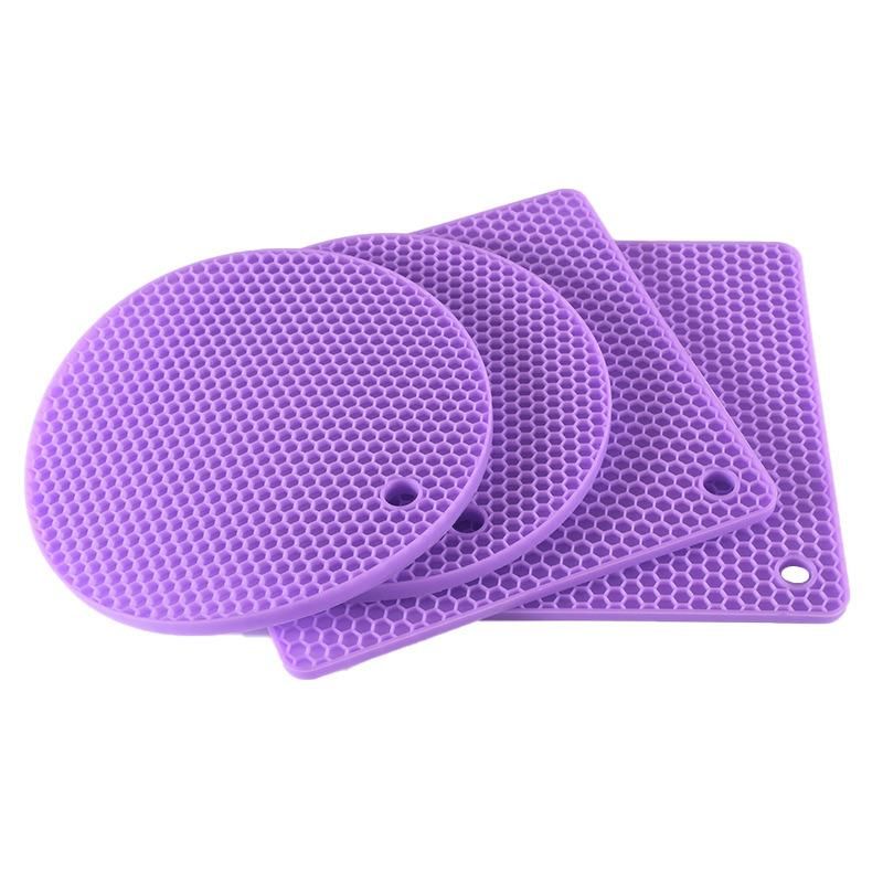 Square Coaster Silicone Trivet, Honeycomb Silicone Trivet Mat Non Slip Heat Resistant Square Silicone Pot Holder