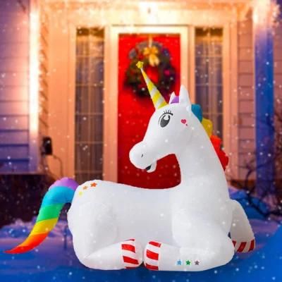 2021 New Design Christmas Decoration Inflatable Unicorn Unicorn Decoration