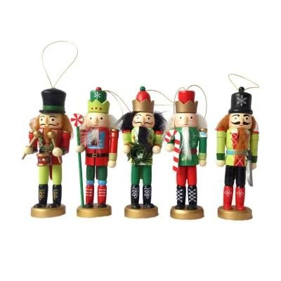 New Funny Wooden Nutcracker Ornament 5-Piece Box Set, 5-Inch