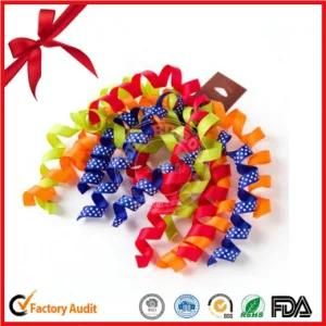 Christmas Scene Colorful Curling Ribbon Bows