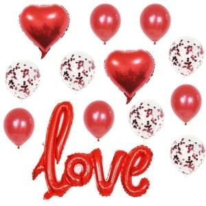 Aluminum Film Valloon Valentine&prime; S Day Wedding Decoration Sequined Balloon