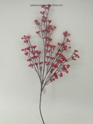 Home Decor Fake Flowers Christmas Red Fruit Berry Bean Bouquet Branch Simulation Flower Bean Artificial Decorations