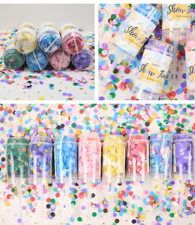 Round Push up Confetti Poppers Party Confetti Decorations Fireworks Wedding Birthday Anniversary Bachelor Bridal Shower