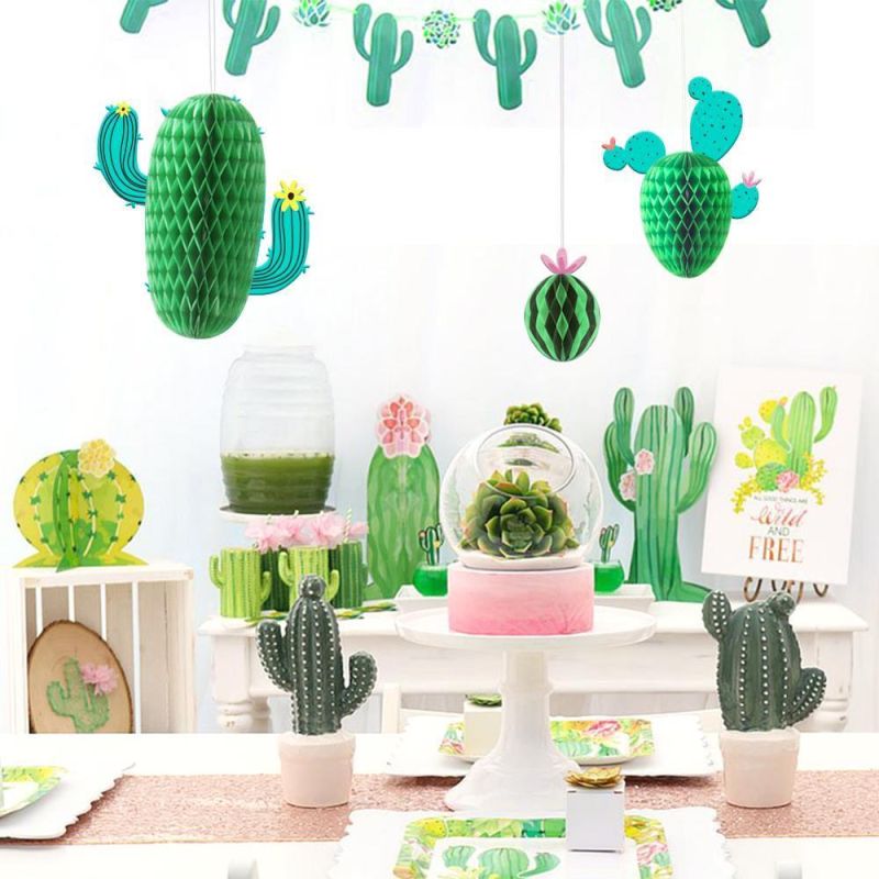 Newly 3PCS Green Cactus Honeycomb Ball