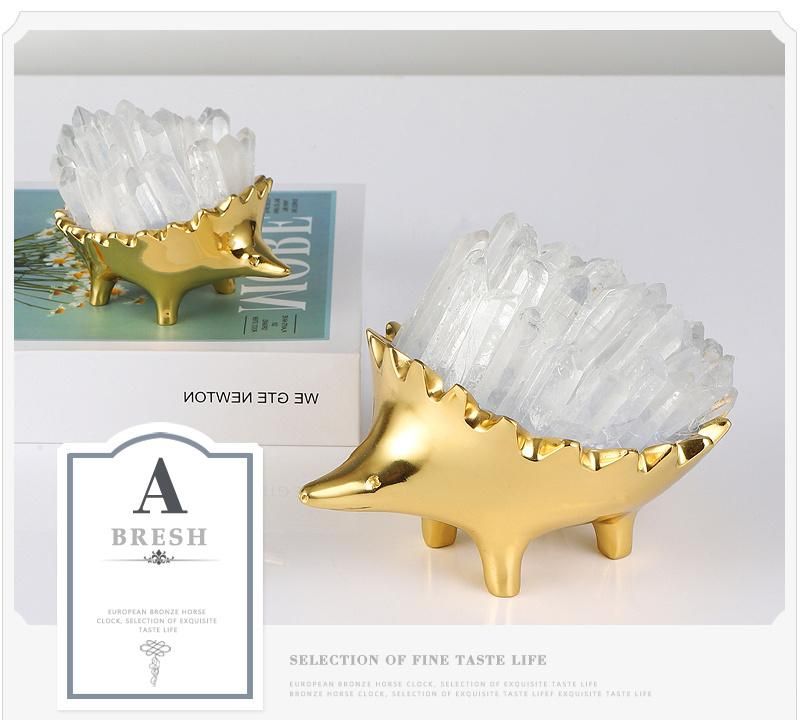 Modern Farmhouse Living Room Decor Simulation Hedgehog Design Brass Accessories for Home