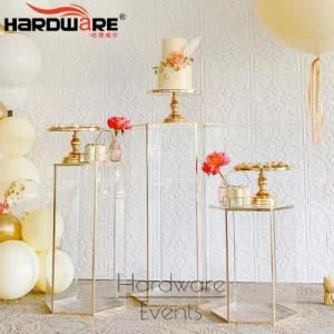 Elegant Design Different Size Clear Acrylic Flower Pillar for Wedding Event