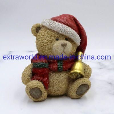 Creative Christmas Resin Teddy Bear Cake Topper Decoration