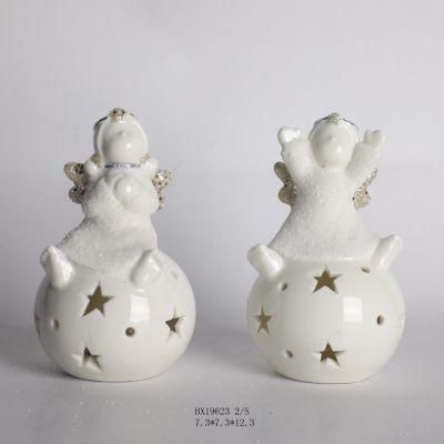 New Design Christmas Ceramic Decor Lovely Angel Shape for Home Decoration