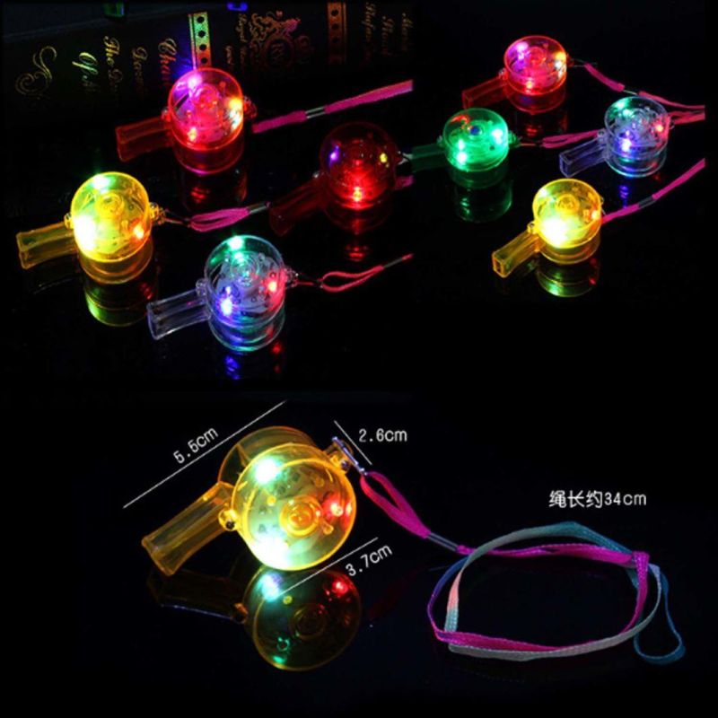 Luminous Whistle Colorful Lanyard LED Light up Fun Party Rave