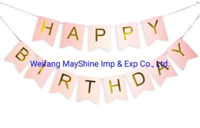 Happy Birthday Banner Black and Gold Birthday Bunting Stylish Decorations
