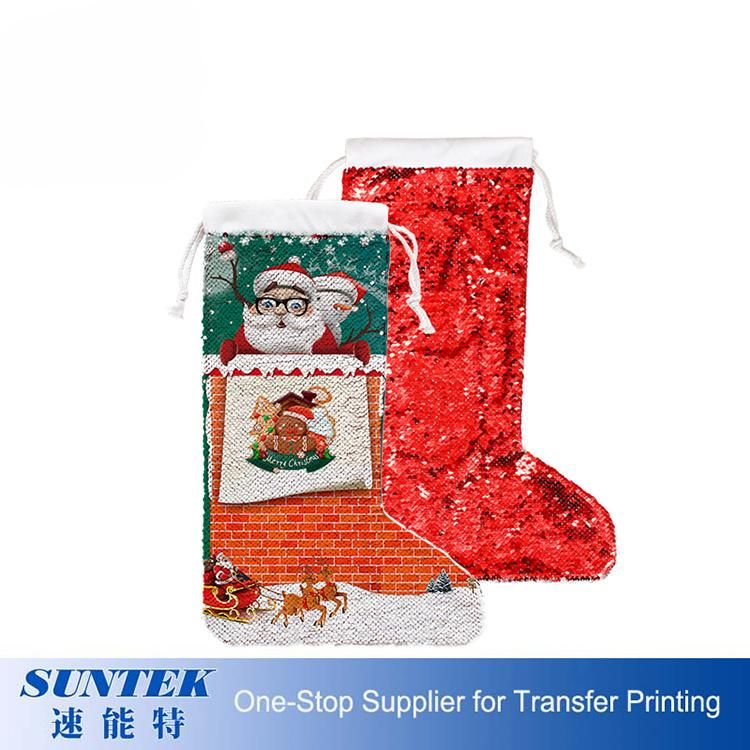 Wholesale Christmas Stockings Sublimation Blank Personalized Sequin Christmas Stocking for Decoration