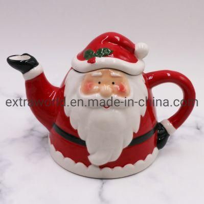 Wholesale Santa Teapot Lovely Christmas Gift Ceramic Tea Pot