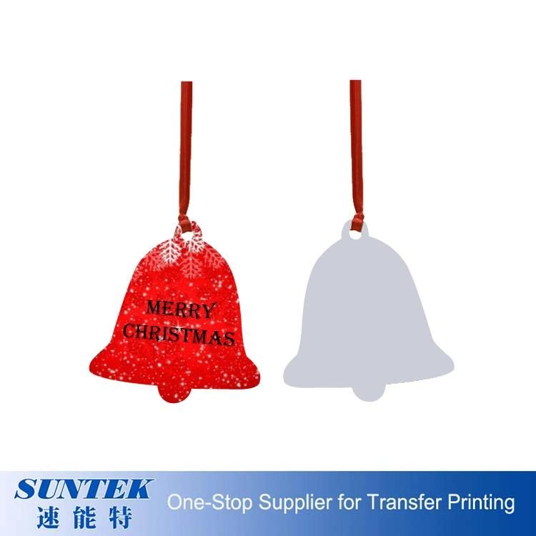Cheap Christmas Wooden MDF Sublimation Blank Hanging Ornament Small Bell Good Heat Transfer Photo
