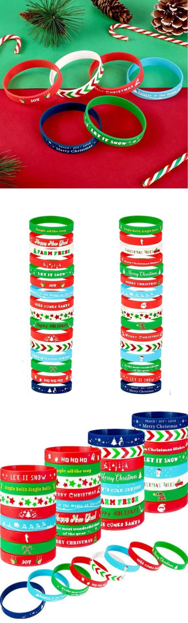 Silicone Promotional Christmas Gift Bracelets and Wristbands