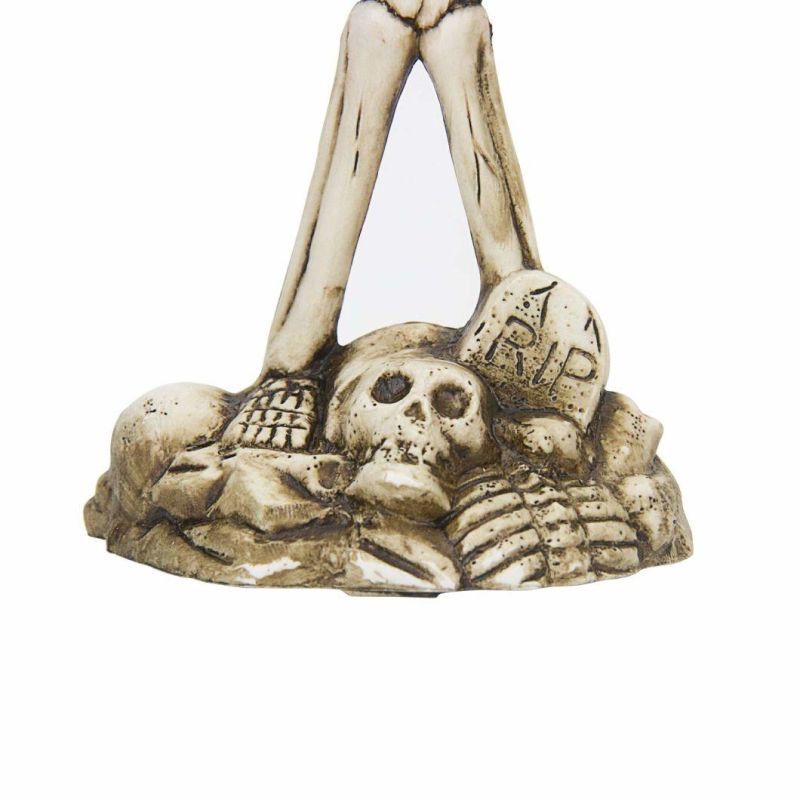 Gmt-10319 Triple LED Halloween Candles Flameless and Skeleton Candle Holder Stand for Skull Halloween Decoration and Haunted House Decor