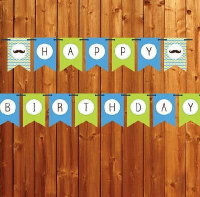 Hanging Paper Flag Banners Happy Birthday Banner