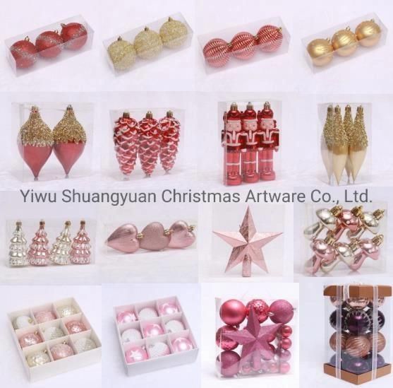 8cm High Quality Pink Plastic Christmas Ball Christmas Ornaments Christmas Tree Balls