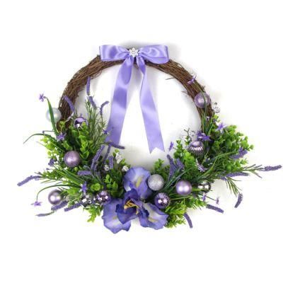 Artificial Christmas Eucalyptus Ring Wreath for Front Door Wall