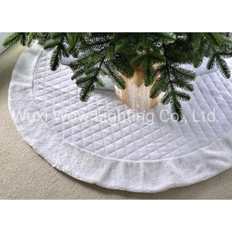 Quilted Christmas Tree Skirt Decoration, 140 Cm - Large, Pure White