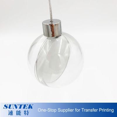 Plastic Transparent Christmas Ball Printed on Both Sides