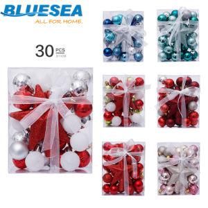 30 PCS Christmas Tree Top Star Decoration 3cm Christmas Ball Gift Box Set