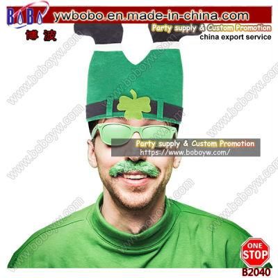 Irish Dancing Costume Funny Green Shamrock Hat Promotional Cap Holiday Headwear Sports Hat Clown Fancy Hat Party Gifts (B2040)