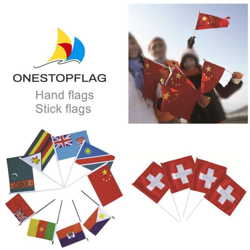 Custom Hand Flags National Flag Stick Flags Sport Flags Fan Flags Flagpole Advertising Flag Banner