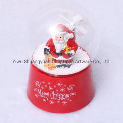 Wholesale Winds up Musical Resin Christmas Scene Crystal Water Snowglobe with Snowing