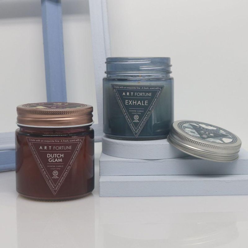 Wholesale Blue Printed Scented Jar Candle Gift Set