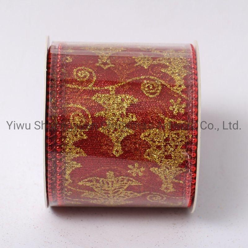 Christmas Ribbon Decor for Holiday Wedding Party Decoration Supplies Hook Ornament Craft Gifts