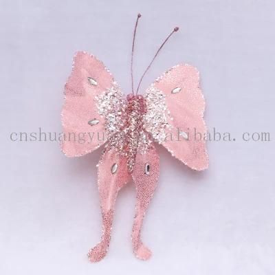 New Design Christmas Shiny Dragonfly Butterfly for Holiday Wedding Party Decoration Supplies Hook Ornament Craft Gifts