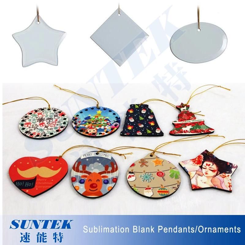 Sublimation Blank Coated Pendant White Ceramic Ornaments