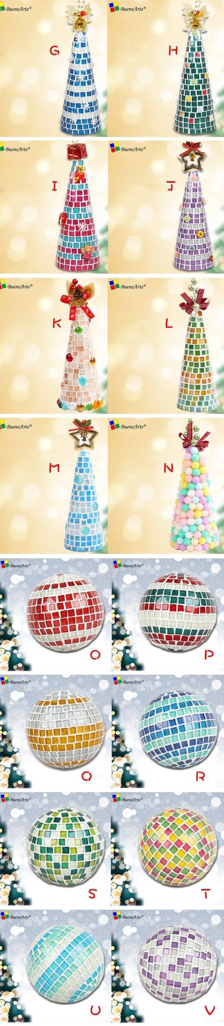 Christmas Tree Ball Kits DIY Handmade Mosaic Material Pack Christmas Gift Creative Decoration Items for Children