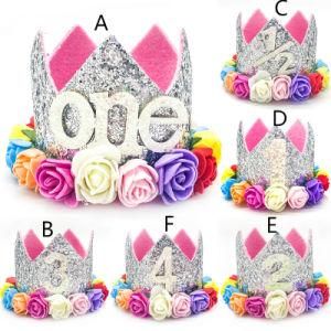 Birthday Party Decorations for 1 2 3 Year Olds Crown Hat for Girl Baby Shower