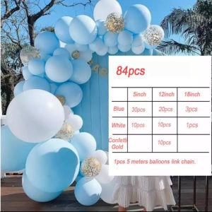 84PCS Balloon Arch Garland Kit Wedding Blue White Balloon Decoration