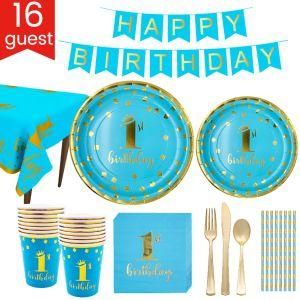Disposable Tableware for Boy Birthday Party 1st Birthday Decor
